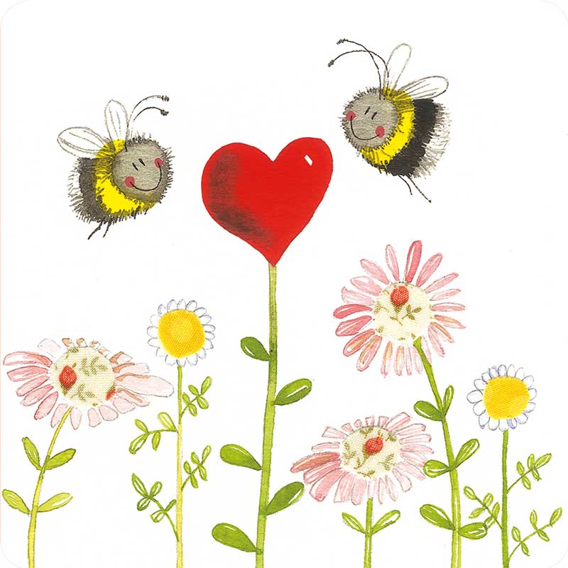 Bees And Heart Coaster
