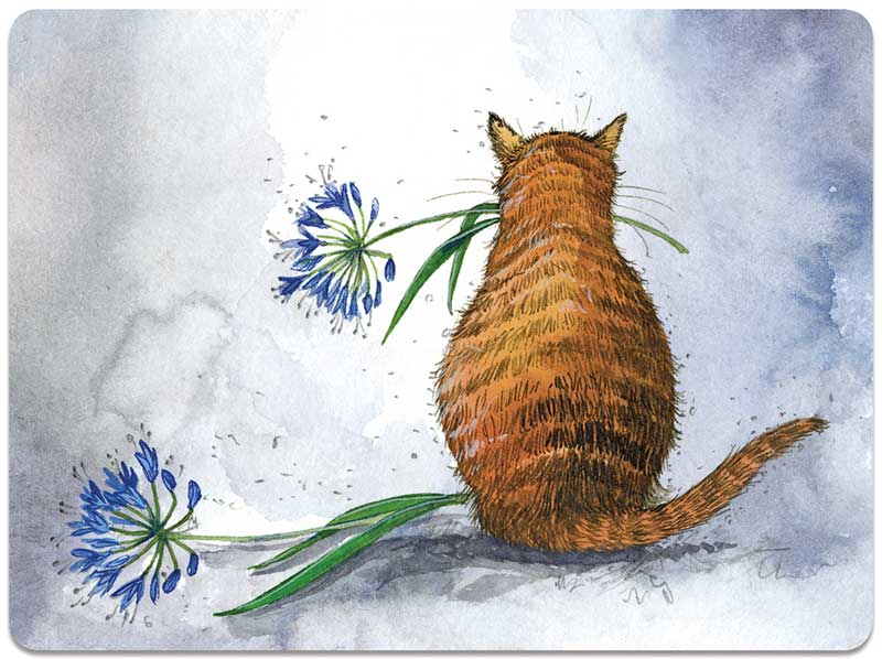 Cat And Agapanthus Place Mat