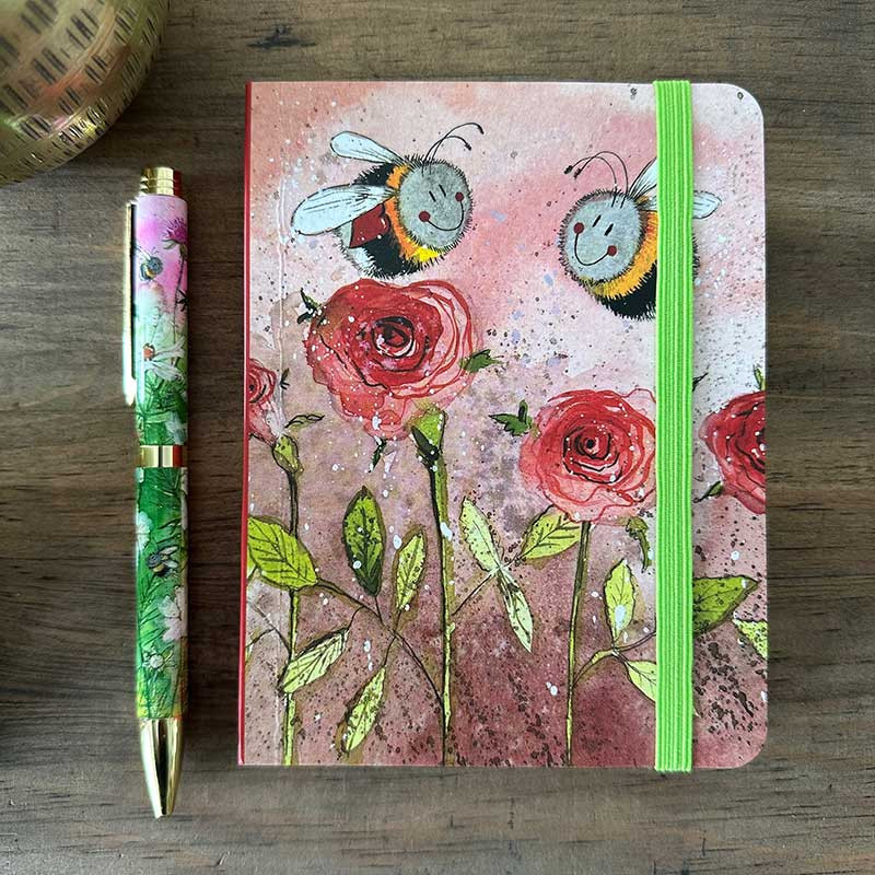 Bees And Roses Small Chunky Notebook