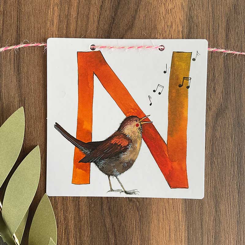 N Nightingale Alphabet Tile