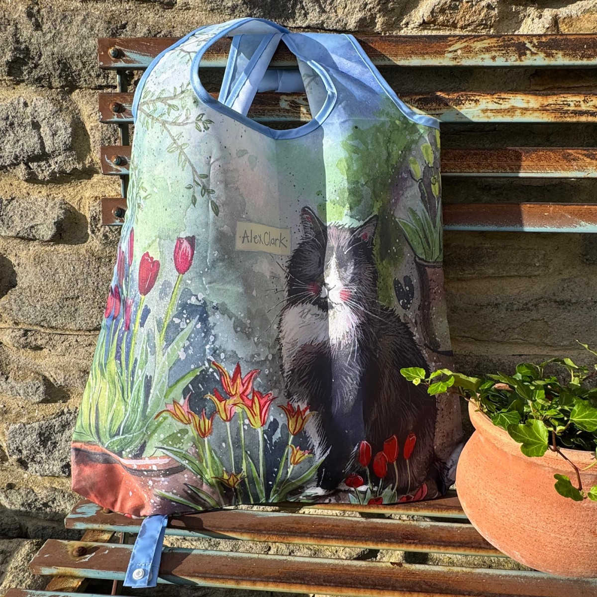 Cat & Tulip Reusable Shopping Bag
