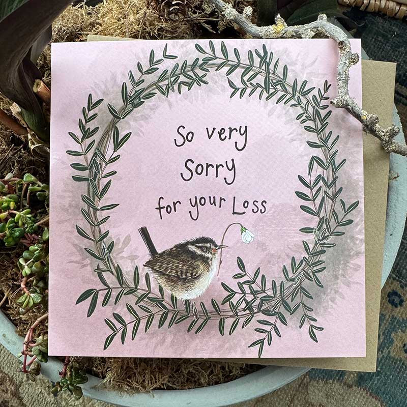 Wren And Wood Sorrel Sympathy Card