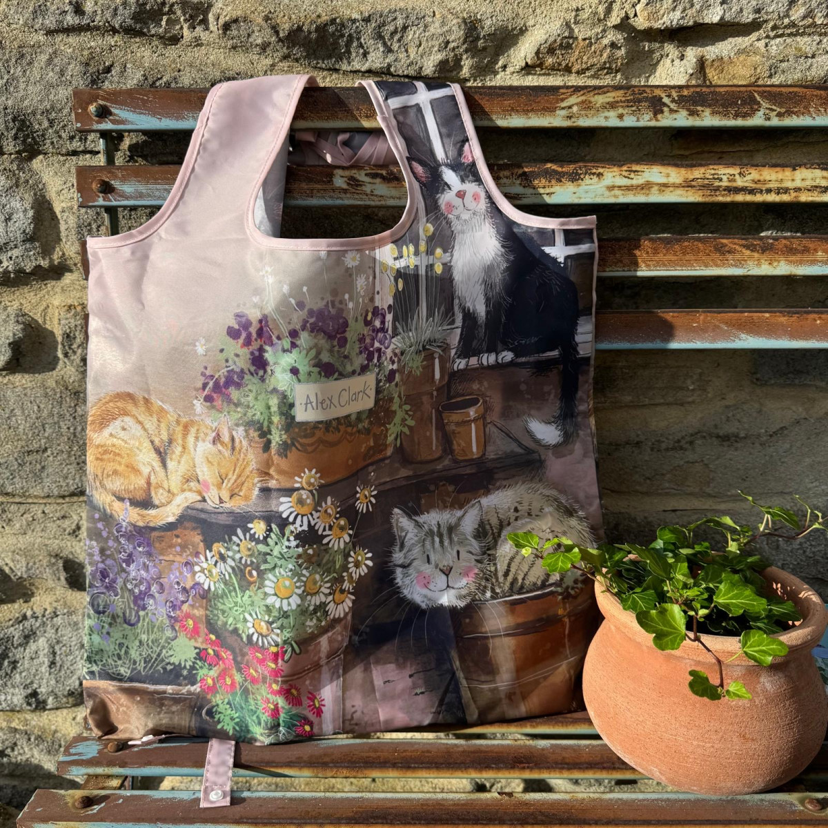 Cat & Pots Reusable Shopping Bag