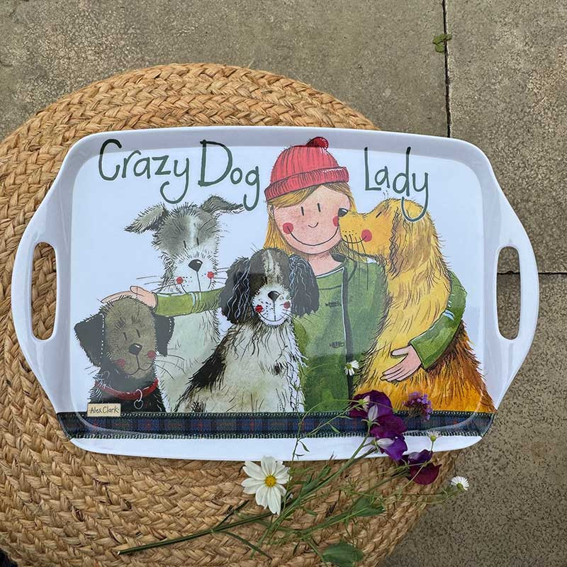 Large Crazy Dog Lady Tray
