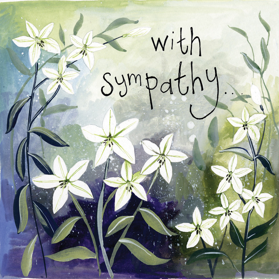 White Lilies Sympathy Card