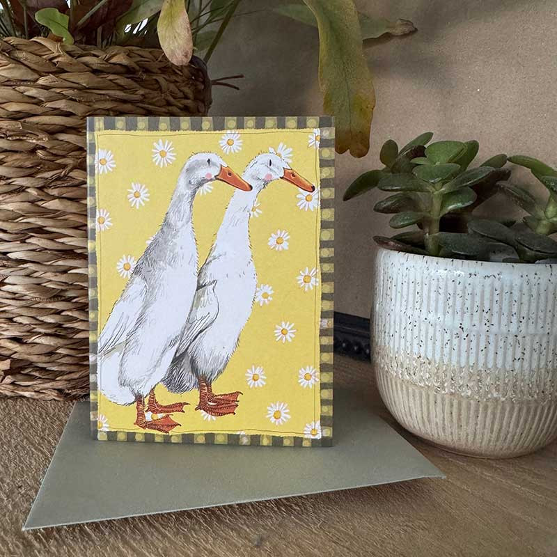 Ducks And Daisies Blank Card