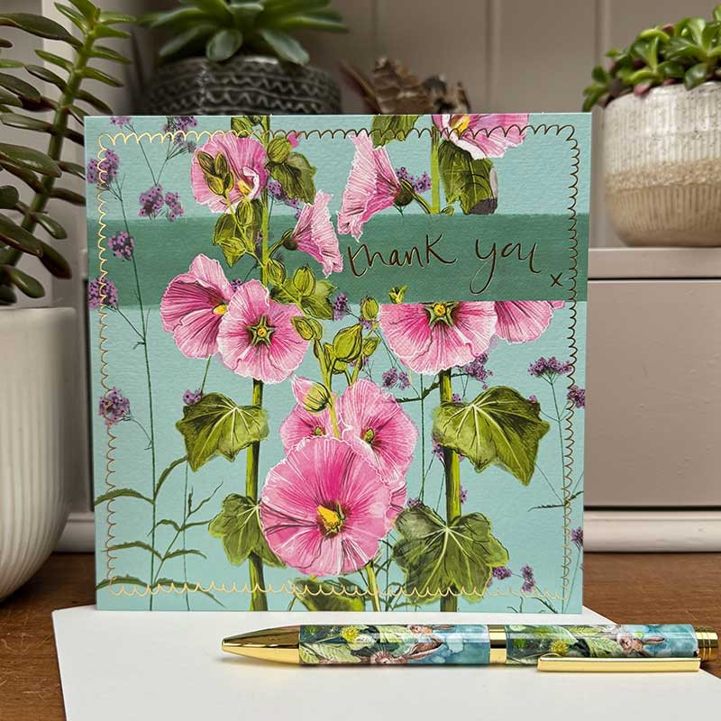 Thank You Flowers Large Sparkle Card
