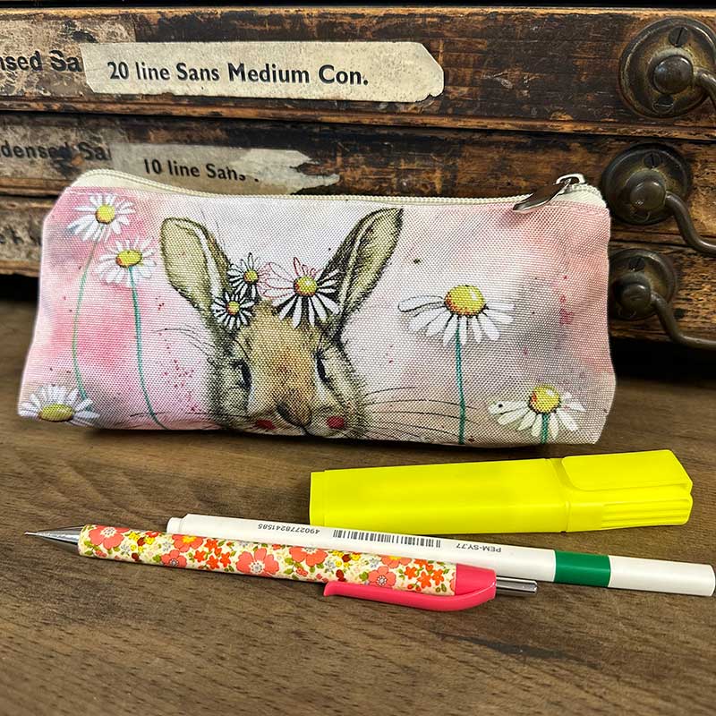 Rabbits And Daisies Pencil Case