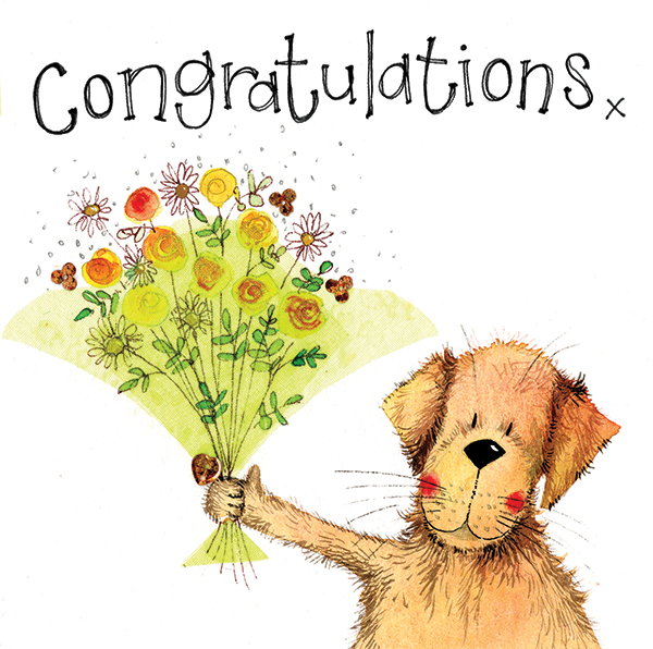 Green Bouquet Congratulations Card