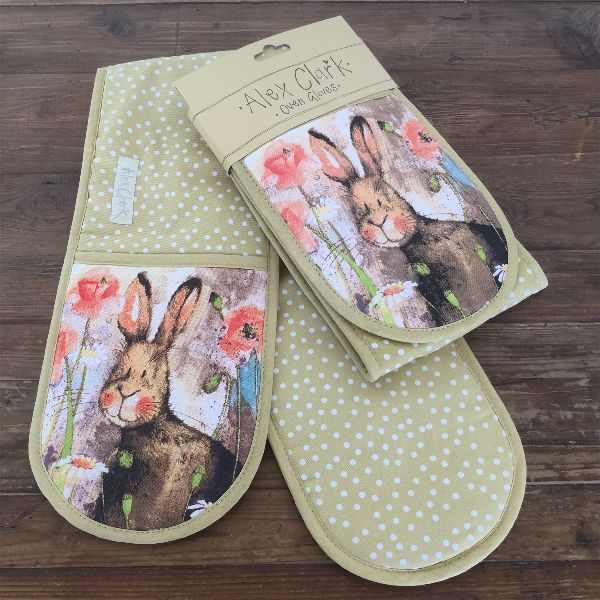 Hare And Poppies Oven Gloves