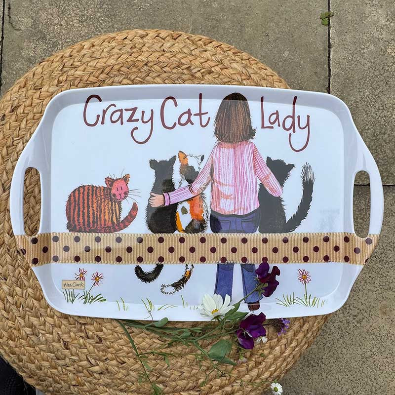 Large Crazy Cat Lady Tray