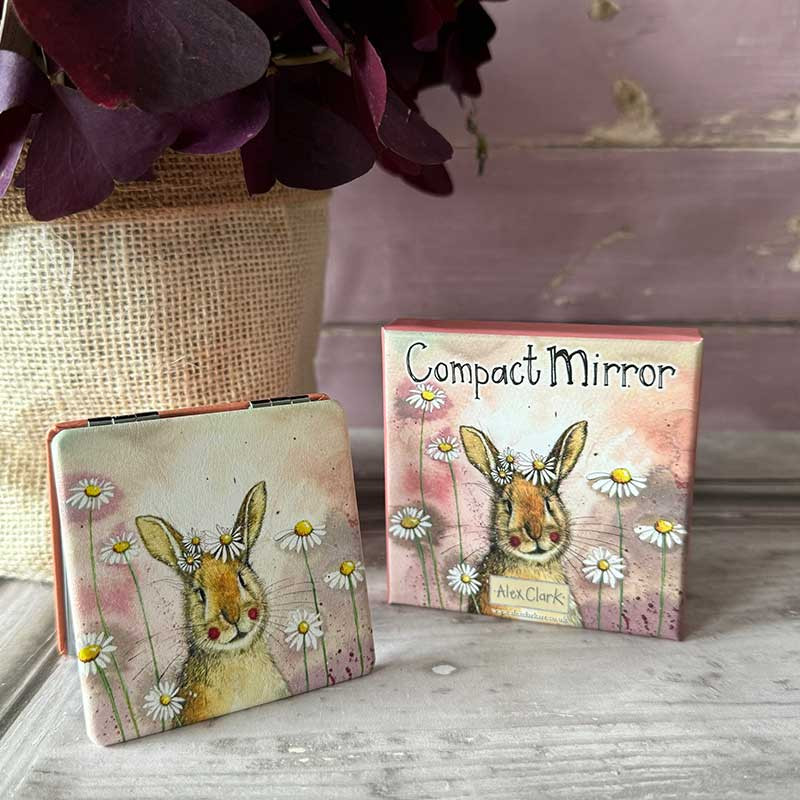 Rabbits And Daisies Compact Mirror