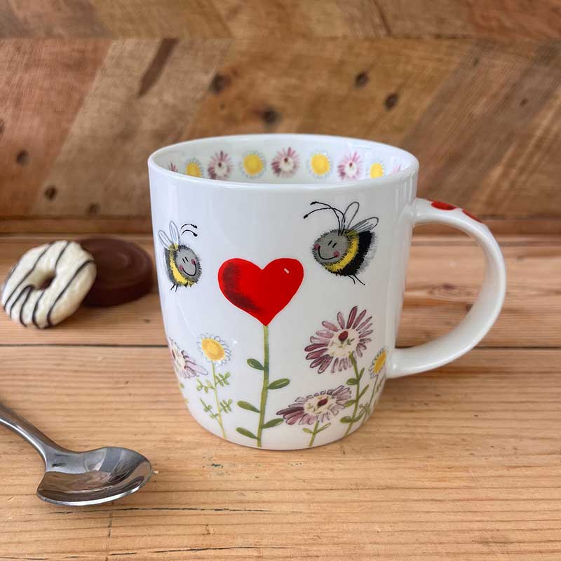 Bees And Heart Mug