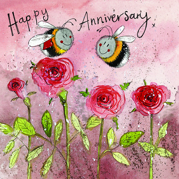 Bees & Roses Anniversary Card