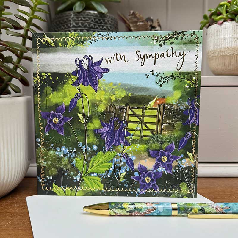 Garden Sympathy Large Sparkle Card
