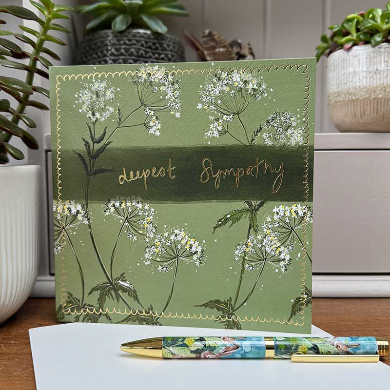 Floral Sympathy Large Sparkle Card