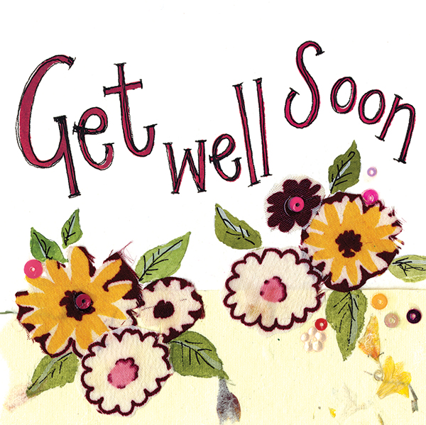 Yellow Flowers Get Well Card