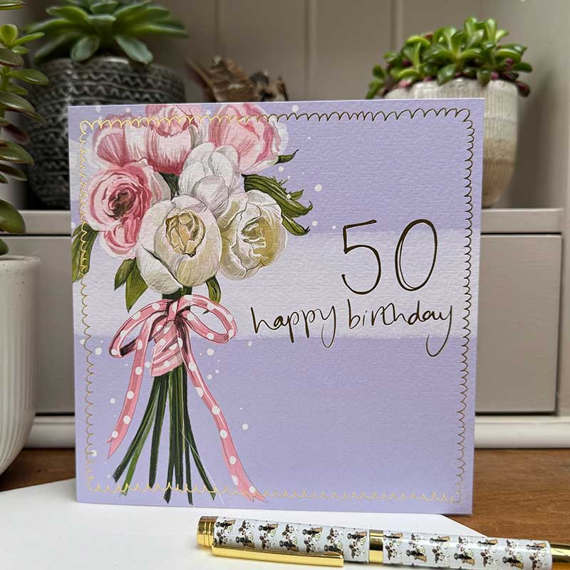 50Th Birthday Large Sparkle Card