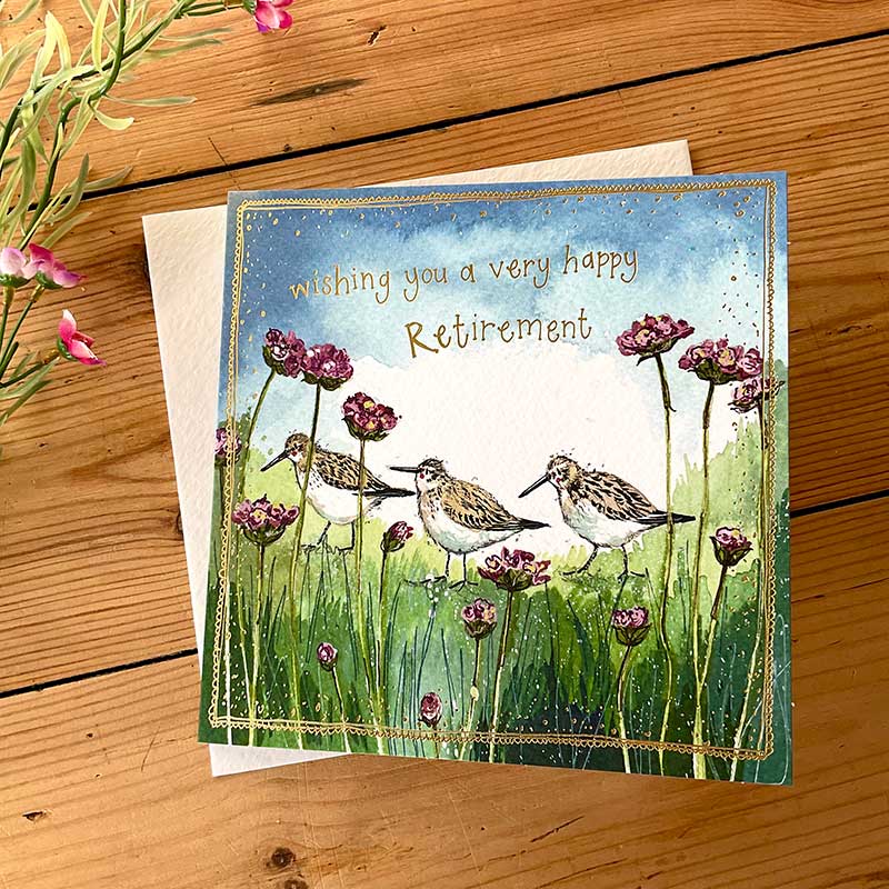 Dunlin & Thrift Retirement Card