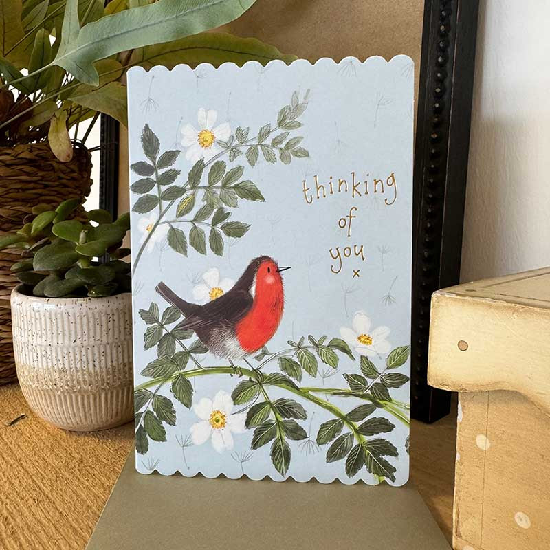 Robin And Rose Thinking Of You Card