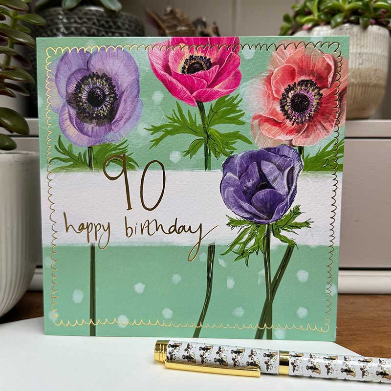90Th Birthday Large Sparkle Card