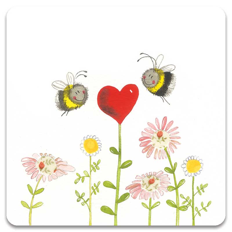 Bees And Heart Fridge Magnet