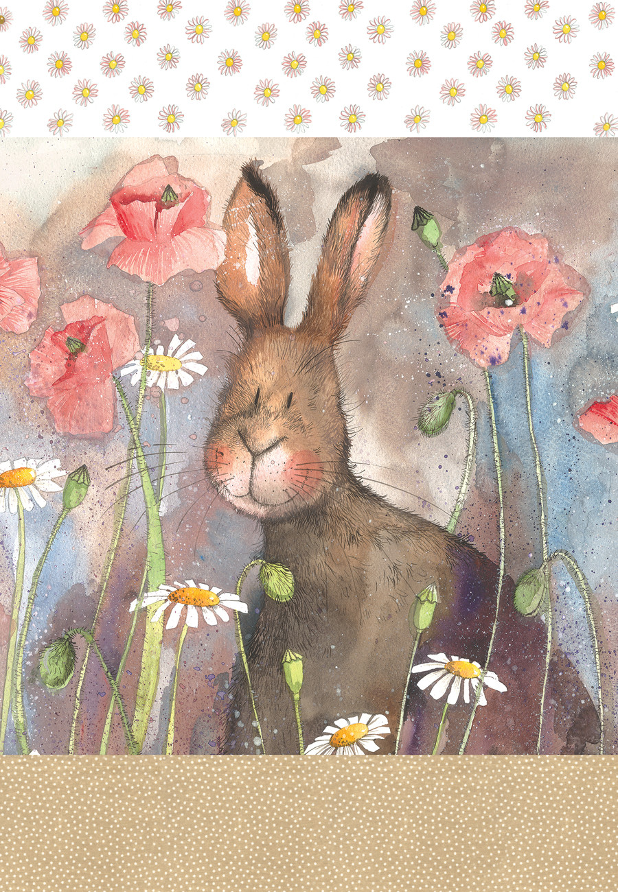 Hare And Poppies Tea Towels