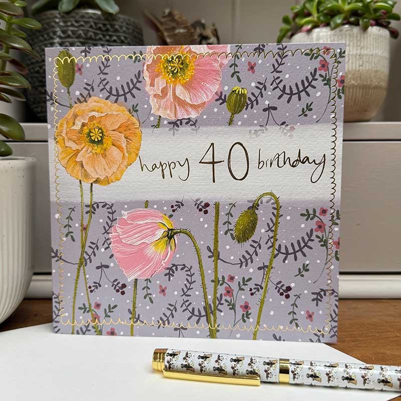 40Th Birthday Large Sparkle Card