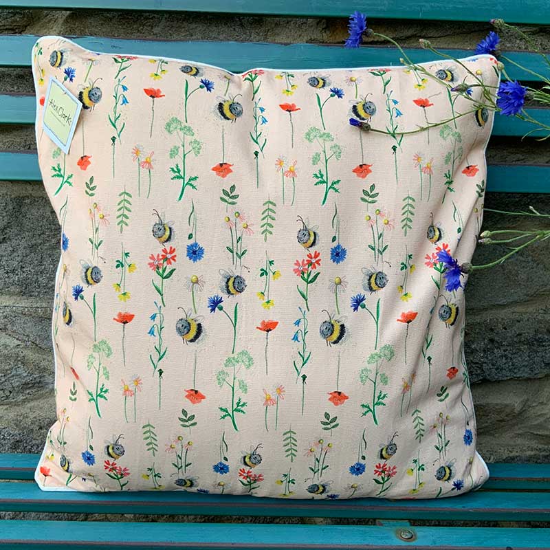 Bee And Flowers Cushion