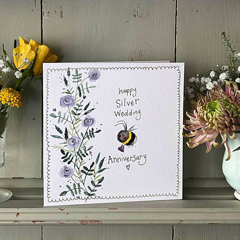 Bee Silver Wedding Sparkle Card