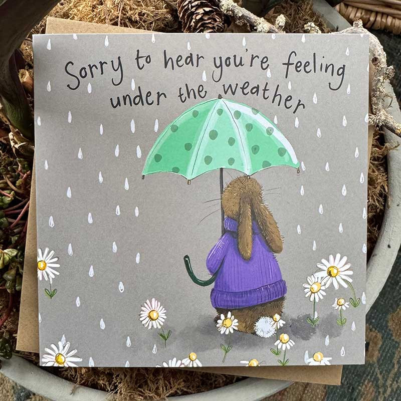 Umbrella Get Well Soon Card