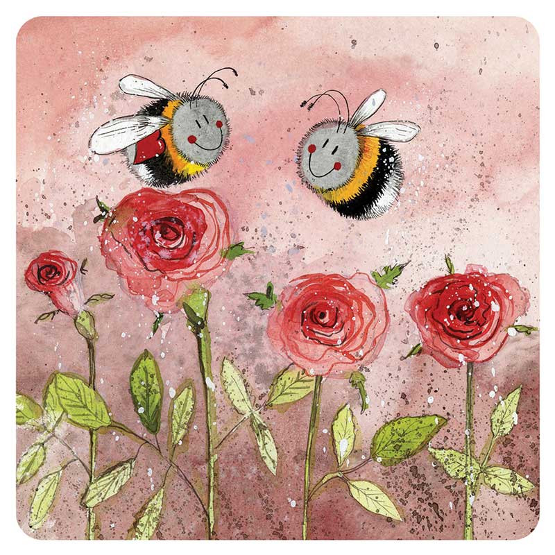 Bees And Roses Coaster