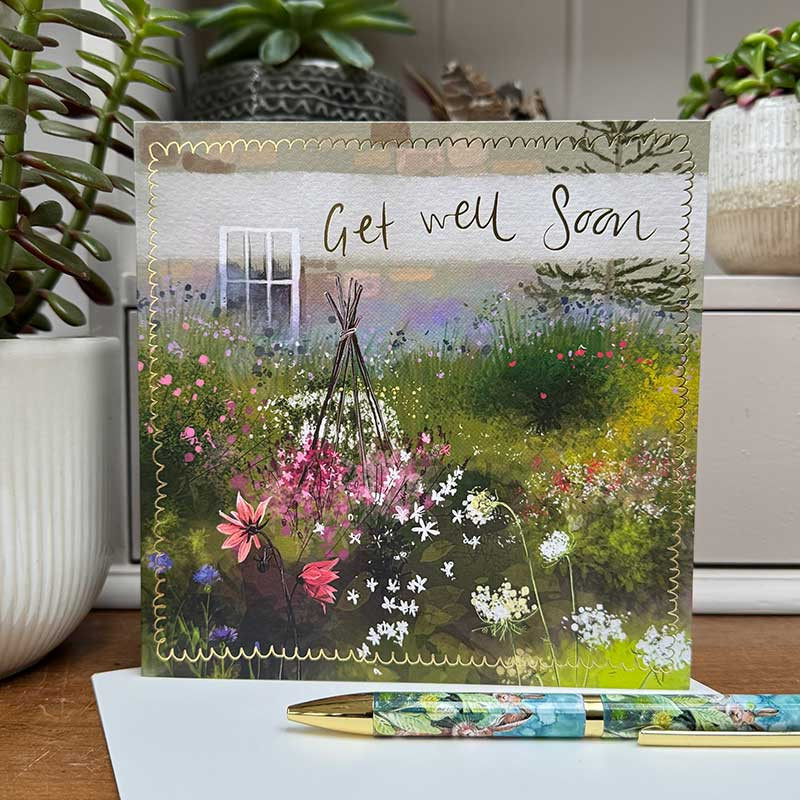 Get Well Garden Large Sparkle Card