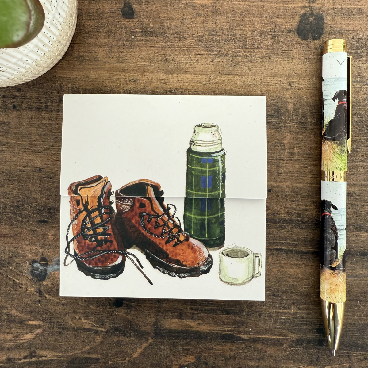Flask And Boots Mini Magnetic Notepad