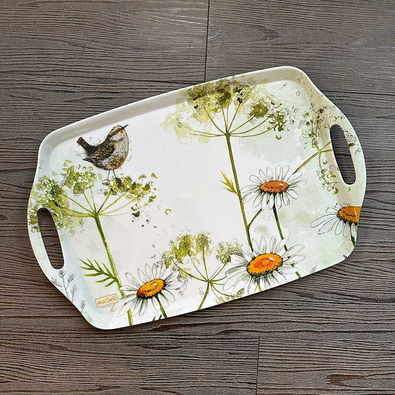 Large Wren And Cow Parsley Tray