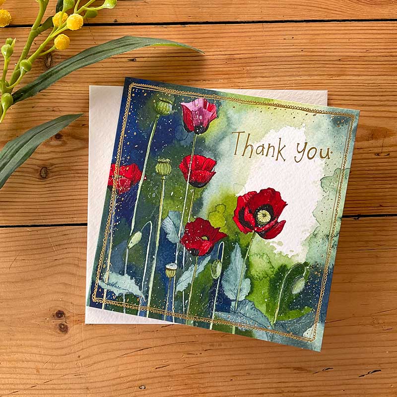Oriental Poppies Thank You Card