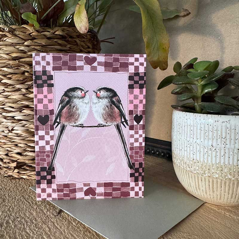 Lovely Long-Tailed Tits Blank Card