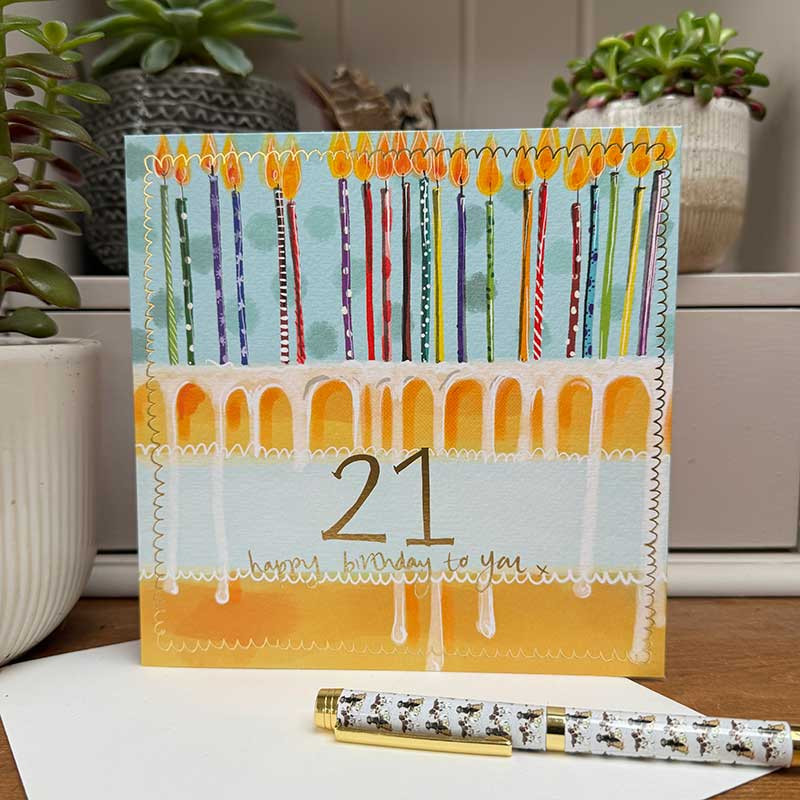 21St Birthday Large Sparkle Card