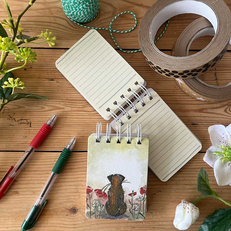 Border And Poppies Small Spiral Notepads